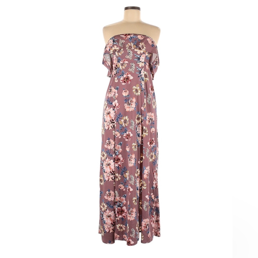 Coco Avante Off the Shoulder Maxi Rose Floral Dress, M